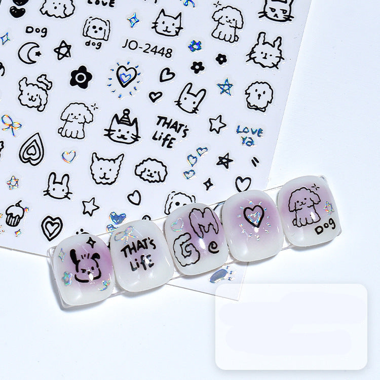 Wholesale Internet Celebrous Cute Graffiti Nail Art Sticker